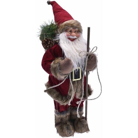 Babbo Natale Nordico 80 cm in Plastica Vestiti in Tessuto Decorazione Natalizia