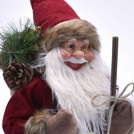 Babbo Natale Nordico 80 cm in Plastica Vestiti in Tessuto Decorazione Natalizia