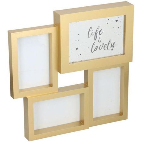 Cornice Portafoto con 3 Porta Foto 10x15cm e Specchio Scritta Luminosa Luce  LED