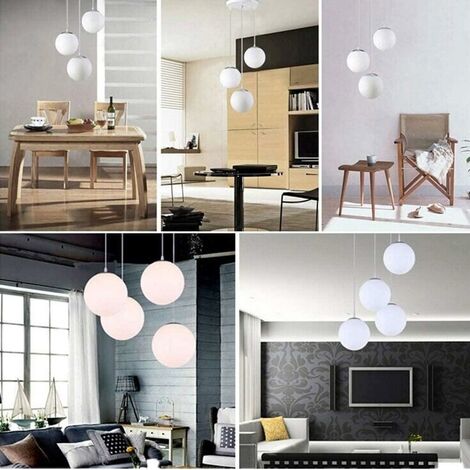 Lampadario Lampada Sospensione Sfera 40 cm Design Moderno Paralume Vetro E27