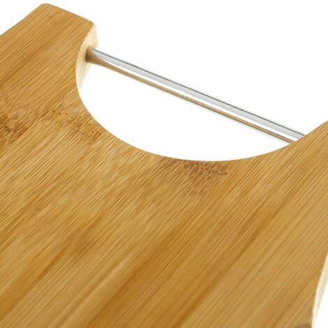 Tagliere Vassoio Pizza in Legno di Bambu con Guide + Rotella Tagliapizza  38x32cm