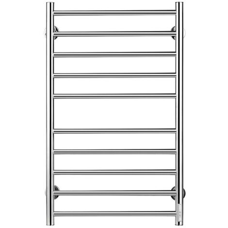 Scaldasalviette Termoarredo Elettrico Bagno Asciugabiancheria 10 Elementi Silver