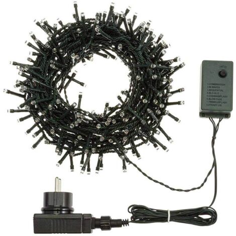Catena Luminosa 300 LED Bianco Freddo Uso Interno Esterno Con Controller 8 Funz.