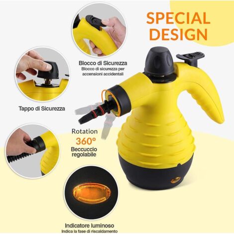 Pulitore A Vapore Portatile GLOIL - 10 Accessori Per Pulizie Senza Chimici - Foto 8