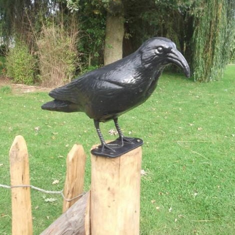 Corvo Dissuasore Statua Spauracchio spaventa passeri piccioni colombi 24,5  cm