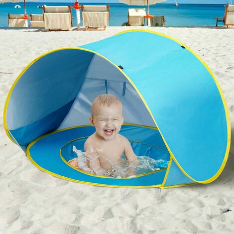 Tenda Gioco Parasole Bambini Spiaggia Mini Piscina Pieghevole