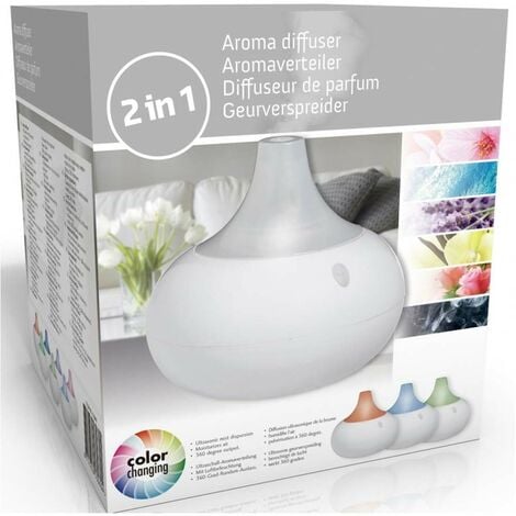 Diffusore Aromi USB Luce LED 8 Colori Aromaterapia Olio Profumato Bian