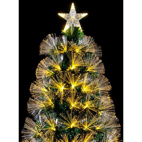 Albero di natale Luminoso 60cm con Luci LED Fibra Ottica Bianco Caldo