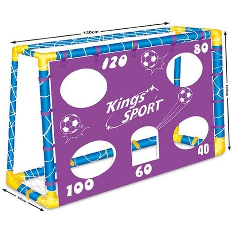 Porta Da Calcio Per Bambini 130 X 100 Cm Con Fori Punteggio 4 Casacche E  Pallone