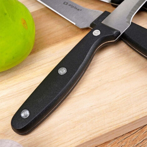 Alpina Set 22 Coltelli In Acciaio Inox Con Ceppo In Legno E Forbici, Coltelli Da Cucina Professionali E Da Bistecca - 2