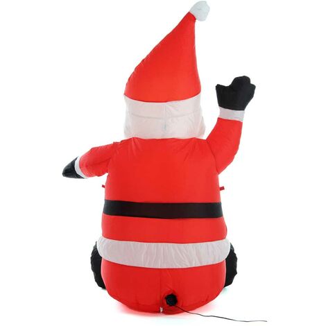 Gonfiabile Babbo Natale Seduto Con Illuminazione Led Altezza 120 Cm Per Esterno