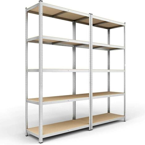 Scaffale Metallico Zincato 180x90x40 Cm - 5 Ripiani Da 175 Kg Per Garage E Officina - Foto 5