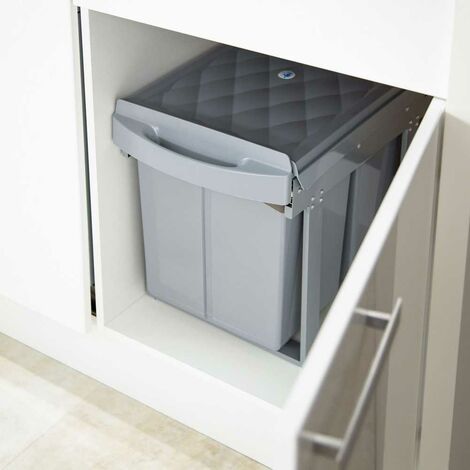 Pattumiera Sottolavello 16 Litri - Scorrevole, 1 Cesto, Plastica, Colori Grigio O Blu - Foto 12