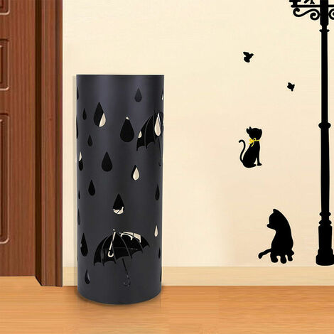 Portaombrelli Da Pavimento In Ferro Bianco Con Vaschetta Salvagoccia - Design Moderno Per Casa E Ufficio - Foto 8