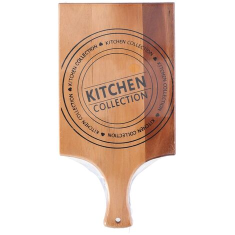 LZMS Set 4 Taglieri In Legno Con Manico E Fessura Per Coltello – 22,9×14 Cm - 3