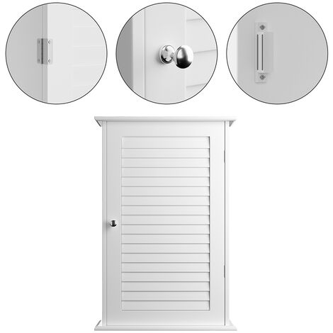 GIANTEX Armadietto A Specchio Per Bagno 56x15x69 Cm - Mobiletto A Muro In MDF Con 2 Ripiani Regolabili - Pensile Salvaspazio Nero - 4