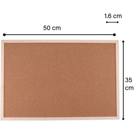PANNELLO BACHECA DA PARETE IN SUGHERO CORNICE LEGNO 60X40 CM 6 PUNTINE - Foto 8