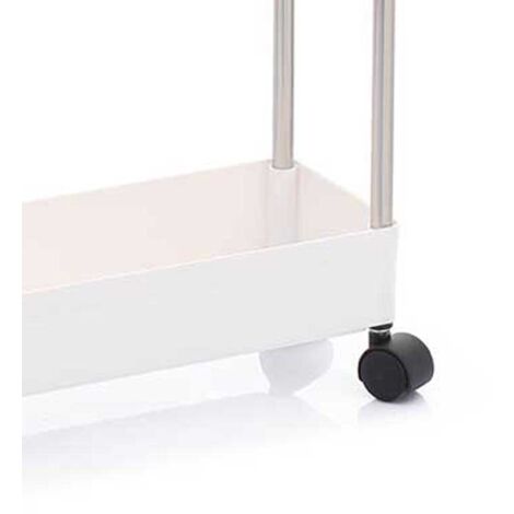 Carrello Da Cucina A 3 Ripiani Con Ruote - Mobiletto Multiuso In Plastica E Metallo, Nero, Dimensioni 39x22,5x58,5 Cm