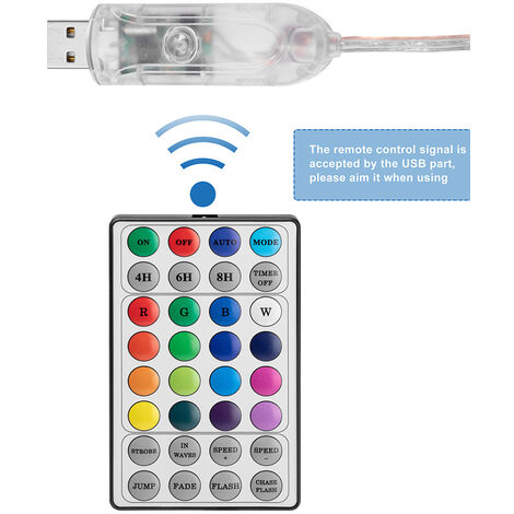 Luce a spirale per albero di Natale con telecomando, decorazione natalizia da 1,2 m, alimentata tramite USB, adatta per giardini, 16 colori chiari | Leroy Merlin