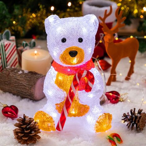 Orso In Pvc 25cm Luminoso Con Cuore Led