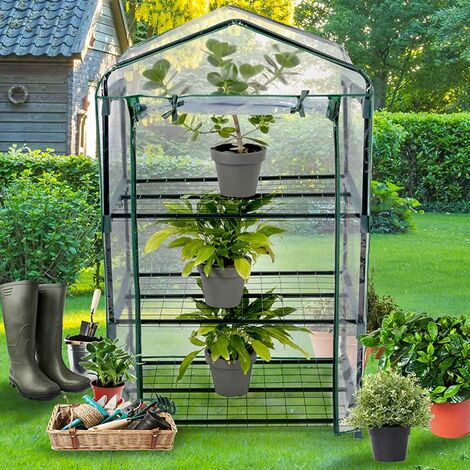 Serra Giardino Serra Da Giardino Greengro 145x140x190 Cm - 8 Ripiani, Copertura In PE Resistente Casette Da Giardino - Foto 9