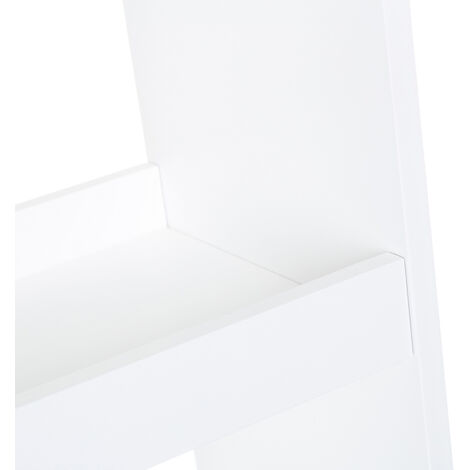 Carrello Cucina 3 Scomparti In Legno MDF Bianco e Bambu' Slim 4 Ruote 48x24x77