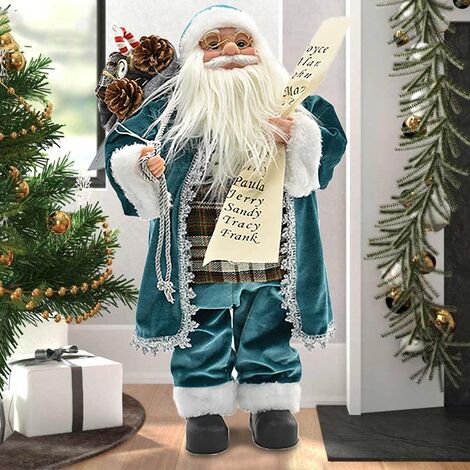 Statuina Roman Babbo Natale Con Animali Atskirt – Decorazione Natalizia 39 Cm Rossa