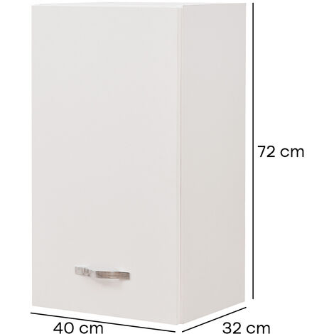 Pensile Da Cucina Armadio Sospeso Da Parete Anta Singola Bianco Effett - 2