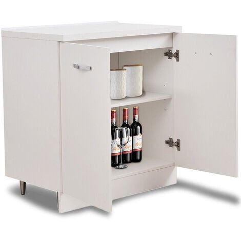 Mobile Base per Cucina Componibile Minimal Colore Bianco con 2 Ante 2 Scomparti