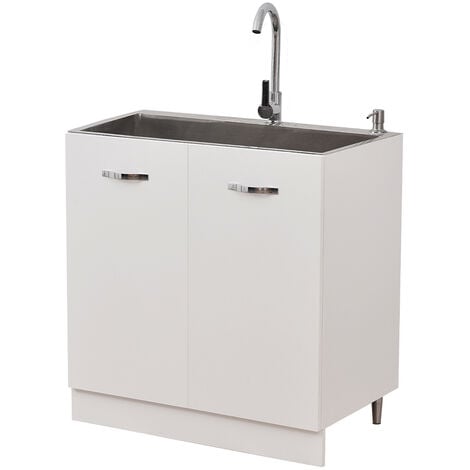 Mobile Sottolavello per Cucina Componibile Mobiletto Colore Bianco 2 Ante