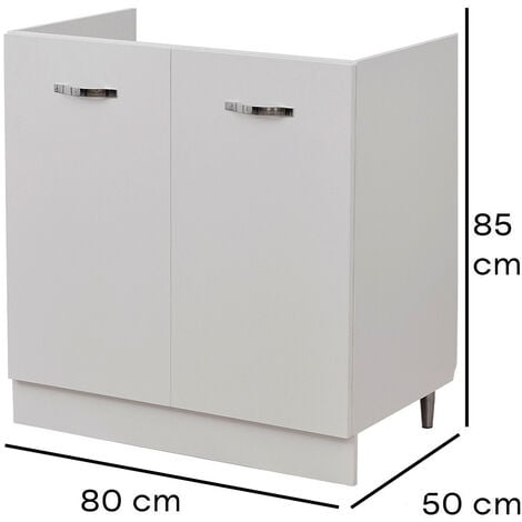 Mobile Sottolavello per Cucina Componibile Mobiletto Colore Bianco 2 Ante