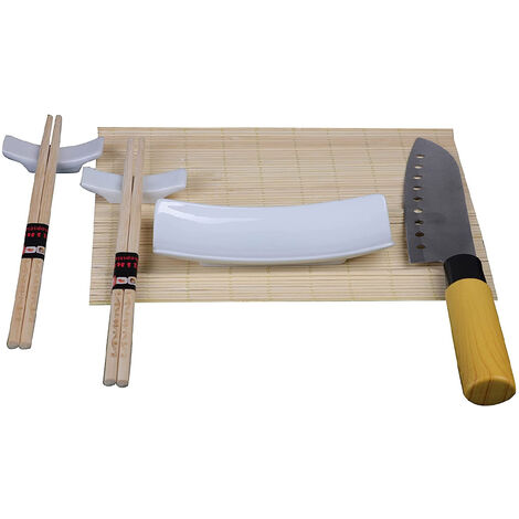 ZFYQ Kit per Fare Sushi in Bambù, 9 Pezzi, Tappetino per Arrotolare Il