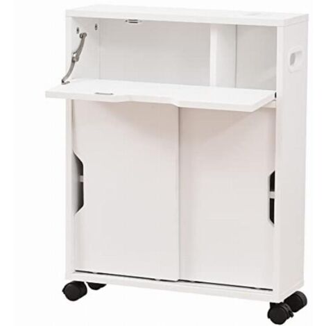 Mobiletto Armadio Portaoggetti Carrello Stretto Salvaspazio Bianco 52x17x67 cm (1/5)
