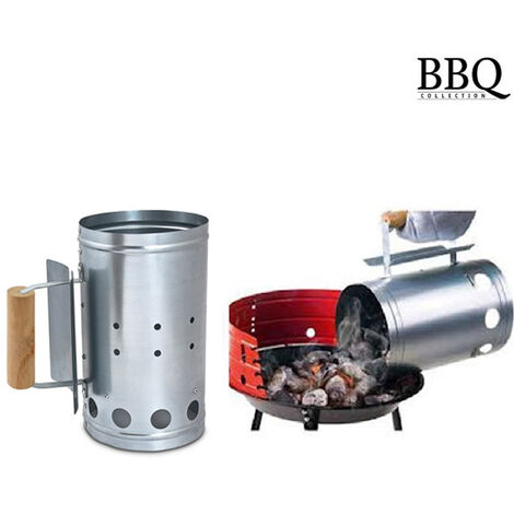 Contenitore per Carbone barbecue BBQ camino per accendere carbonella zincato