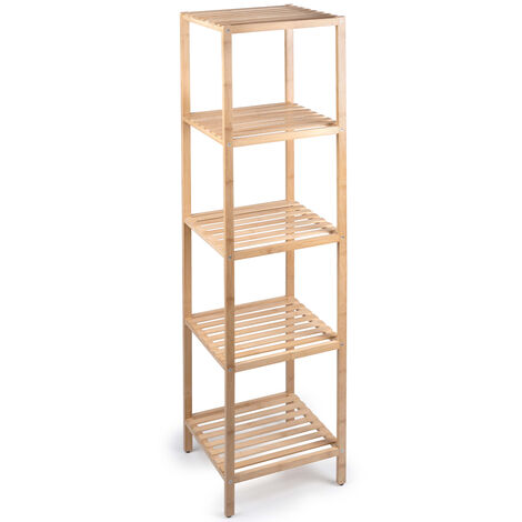 Mensola Scaffale Angolare Cucina 3 Ripiani Legno Bambu e Acciaio Mobile Angolare 8051739524758
