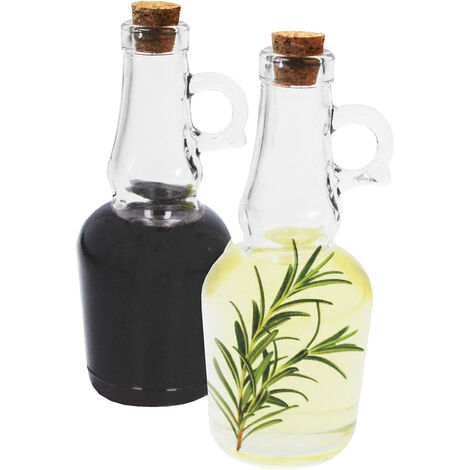 2 Bottiglie Decorative In Vetro Con Tappo In Sughero 50 Ml - Perfette Per Fai Da Te, Centrotavola E Terrari