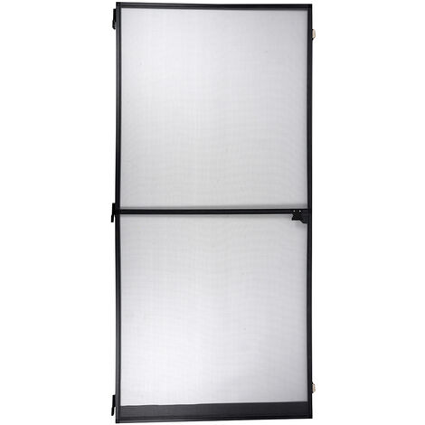 Zanzariera per Porte Nera con Chiusura Magnetica e Cerniere 100 x 215 cm Robusta