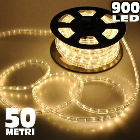 Tubo Luminoso 900 LED - 50 MT Bianco Caldo uso Esterno Controller 8 Giochi luce (1/2)