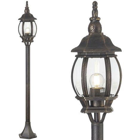 BAKAJI - Lampione Vittoriano Classico Da Giardino 2 Lanterne In Alluminio Verde Ant 202cm - EPRICE