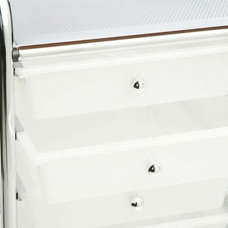 Carrello Cassettiera Multiuso Acciaio Casa Ufficio Estetista 12 Cassetti Bianco