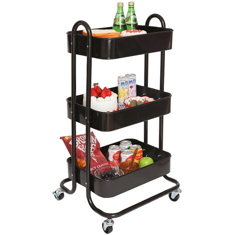 Diwhy Carrello Portavino Industriale 3 Ripiani In Metallo – Con Ruote, 92x40x77,6 Cm, Per Cucina E Bar - 4