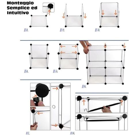 Scarpiera Modulare 10 Cubi Mobile Porta Scarpe Componibile 40 Paia Salvaspazio
