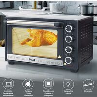 Forno Fornetto Elettrico Ventilato 38 litri 1600W Luce Interna Timer  Girarrosto