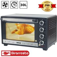 Forno Fornetto Elettrico Ventilato 30 litri 1600 W Luce Interna Timer  Girarrosto