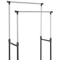 Avilia Stender Appendiabiti Doppio con Ruote - Metallo Resistente, Capacità 14 kg, Facile da Spostare 96,5x170x84 cm - Ideale per Camera da Letto e Cabina Armadio