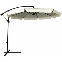 Ombrellone Giardino Decentrato 3x3 Ecru Telo con pendente Palo Alluminio Gazebo