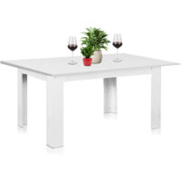 Tavolo Allungabile Cucina Sala Pranzo 110 a 150cm Bianco Frassinato Estensibile