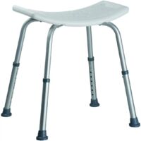 Sgabello Doccia VOUNOT Regolabile - Alluminio Bianco Portata 136 Kg Per Anziani
