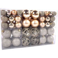 Confezione 100 Palline Natale Champagne Diametro 3/4/6 cm Addobbo Natalizio