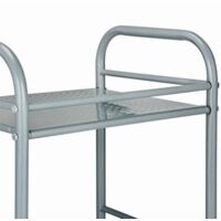 Carrello con pianale basso in acciaio inox 18/10 - 1 maniglione di spinta - 4 ruote di cui 2 fisse e 2 girevoli - cm 65x95x90h